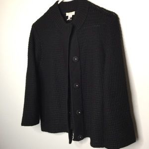 Chico’s black knit career jacket in black size L
